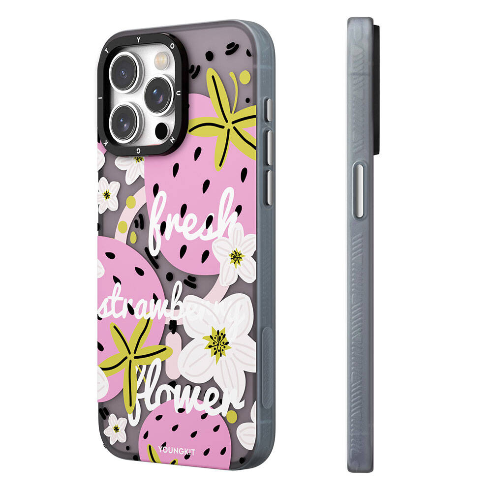 __vg|Pembe|0|6942288405136-01|Apple iPhone 14 Pro Max Kılıf MagSafe Şarj Özellikli Yaz Meyvesi Desenli Youngkit Fruity Flavour Serisi Kapak
