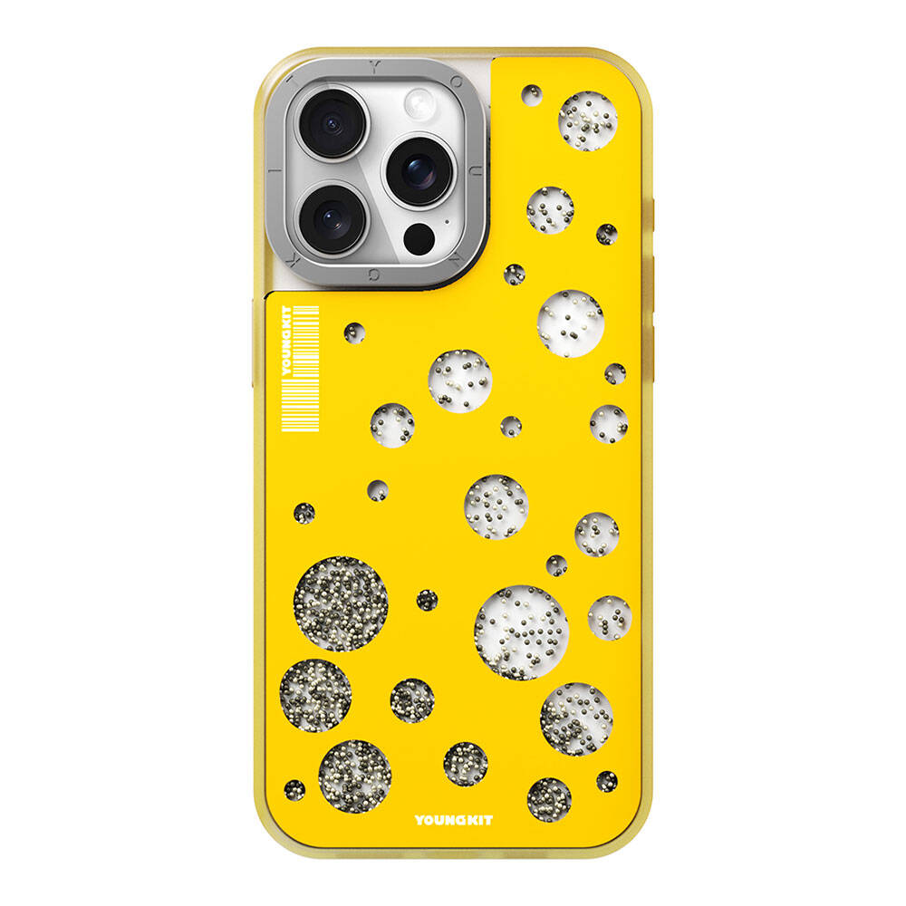 __vg|Sarı|0|6942288405655-01|Apple iPhone 14 Pro Max Kılıf MagSafe Şarj Özellikli Youngkit Quicksand Beads Serisi Kapak