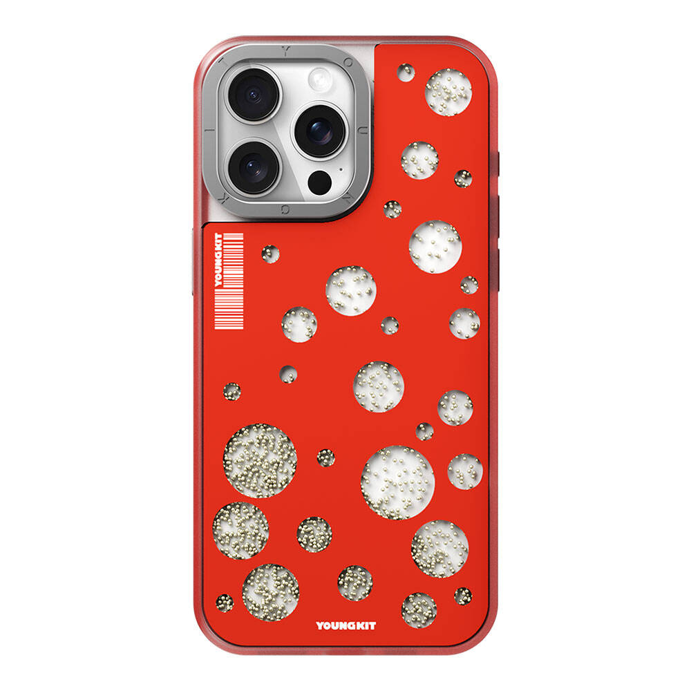 __vg|Kırmızı|0|6942288405778-01|Apple iPhone 14 Pro Max Kılıf MagSafe Şarj Özellikli Youngkit Quicksand Beads Serisi Kapak