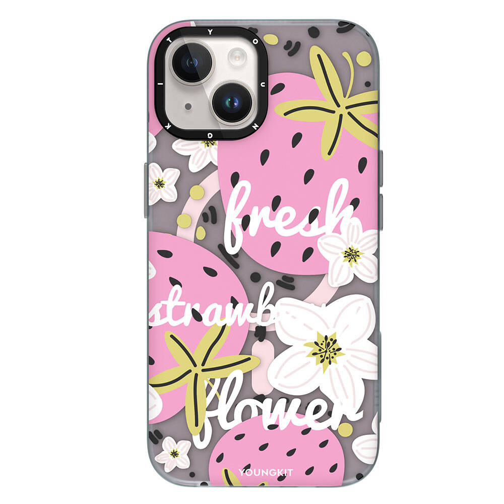 __vg|Pembe|0|6942288405891-01|Apple iPhone 15 Kılıf MagSafe Şarj Özellikli Yaz Meyvesi Desenli Youngkit Fruity Flavour Serisi Kapak