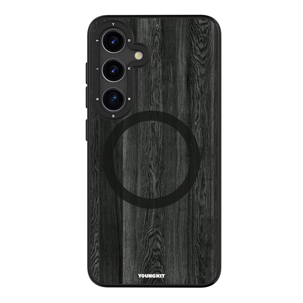 __vg|Siyah|0|6942288406102-01|Galaxy S24 Kılıf MagSafe Şarj Özellikli Sararmaya Dayanıklı Youngkit Wood Forest Serisi Kapak
