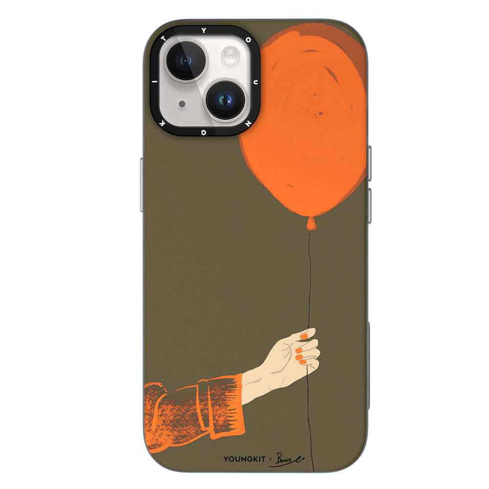 __vg|Turuncu|0|6942288407833-01|Apple iPhone 14 Kılıf MagSafe Şarj Özellikli Youngkit Orange Serisi Flying Balloon Kapak