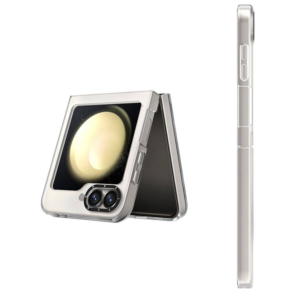 __vg|Beyaz|0|6942288415739-01|Galaxy Z Flip 6 Kılıf MagSafe Şarj Özellikli Youngkit Hidden Sand Serisi Kapak