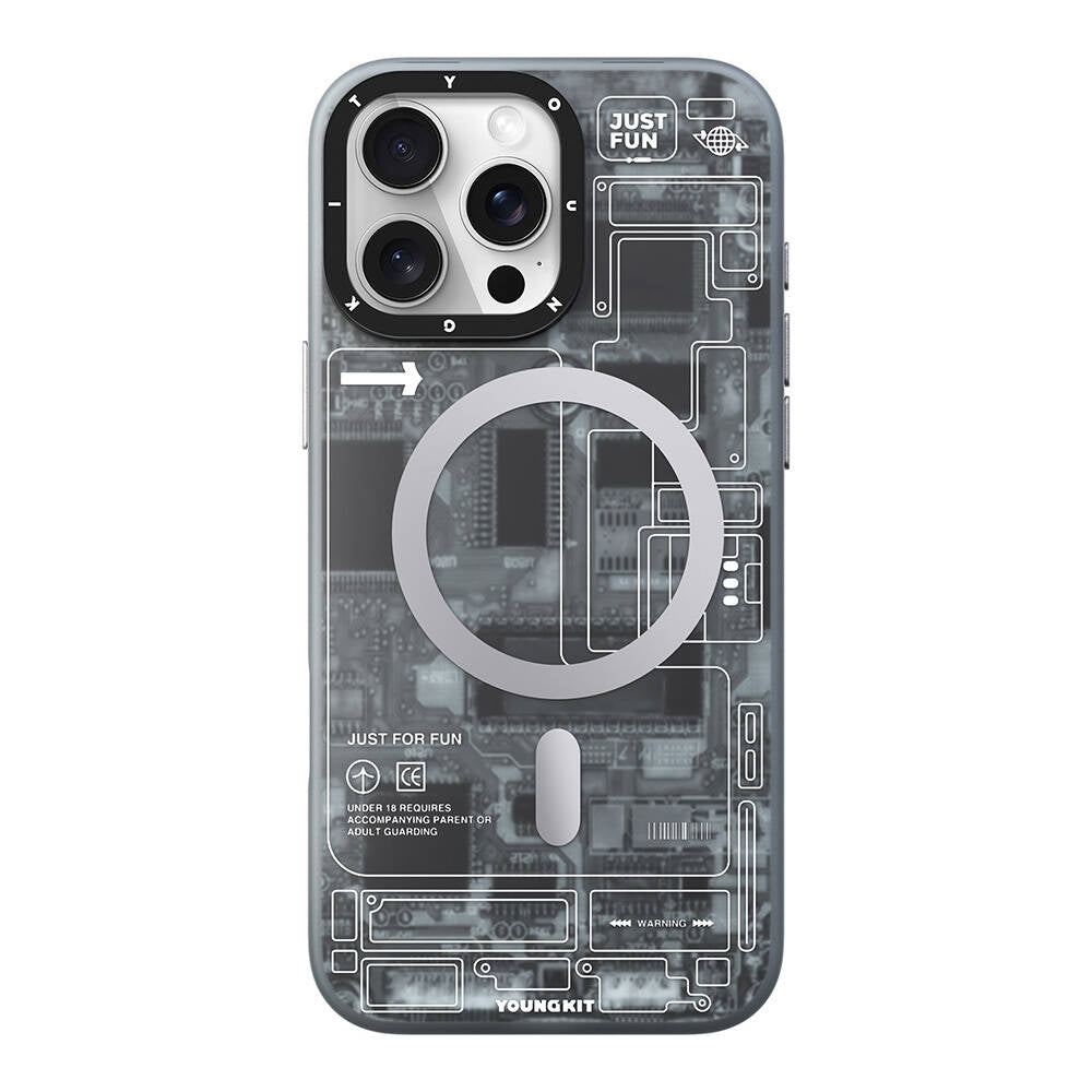 __vg|Gri|0|6942288416903-01|Apple iPhone 16 Pro Kılıf MagSafe Şarj Özellikli Youngkit Technology Serisi Kapak