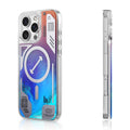 __vg|Mavi|0|6942288417207-01|Apple iPhone 16 Pro Kılıf MagSafe Şarj Özellikli Parlak Kumlu Sıvılı Tasarımlı Galaxy Fantasy Serisi Kapak