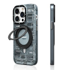 __vg|Gri|0|6942288418440-01|Apple iPhone 14 Pro Max Kılıf MagSafe Şarj Özellikli Youngkit 360° Standlı Technology Serisi Kapak