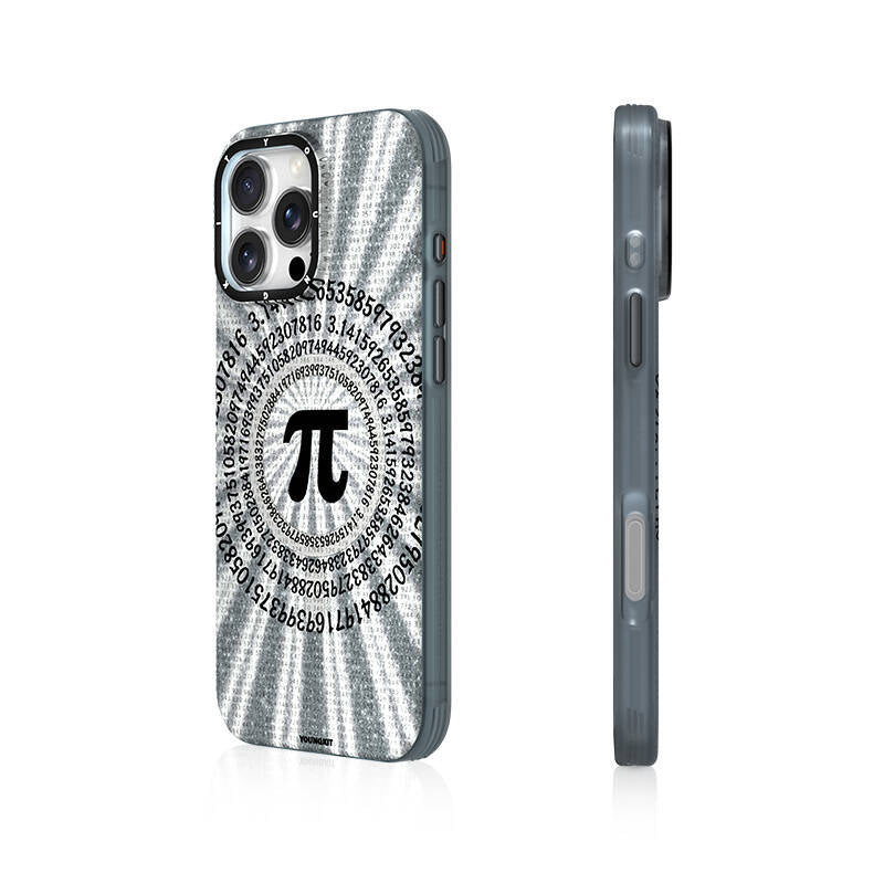 __vg|Gri|0|6942288419027-01|Apple iPhone 16 Pro Max Kılıf MagSafe Şarj Özellikli Youngkit Mathematical Serisi Kapak