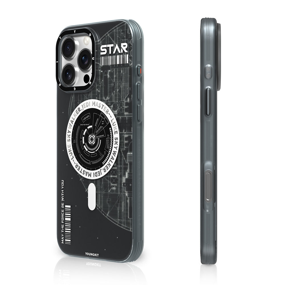 __vg|Füme|0|6942288419232-01|Apple iPhone 16 Pro Kılıf MagSafe Şarj Özellikli Airbagli Hologram Tasarımlı Youngkit Interstellar Serisi Kapak