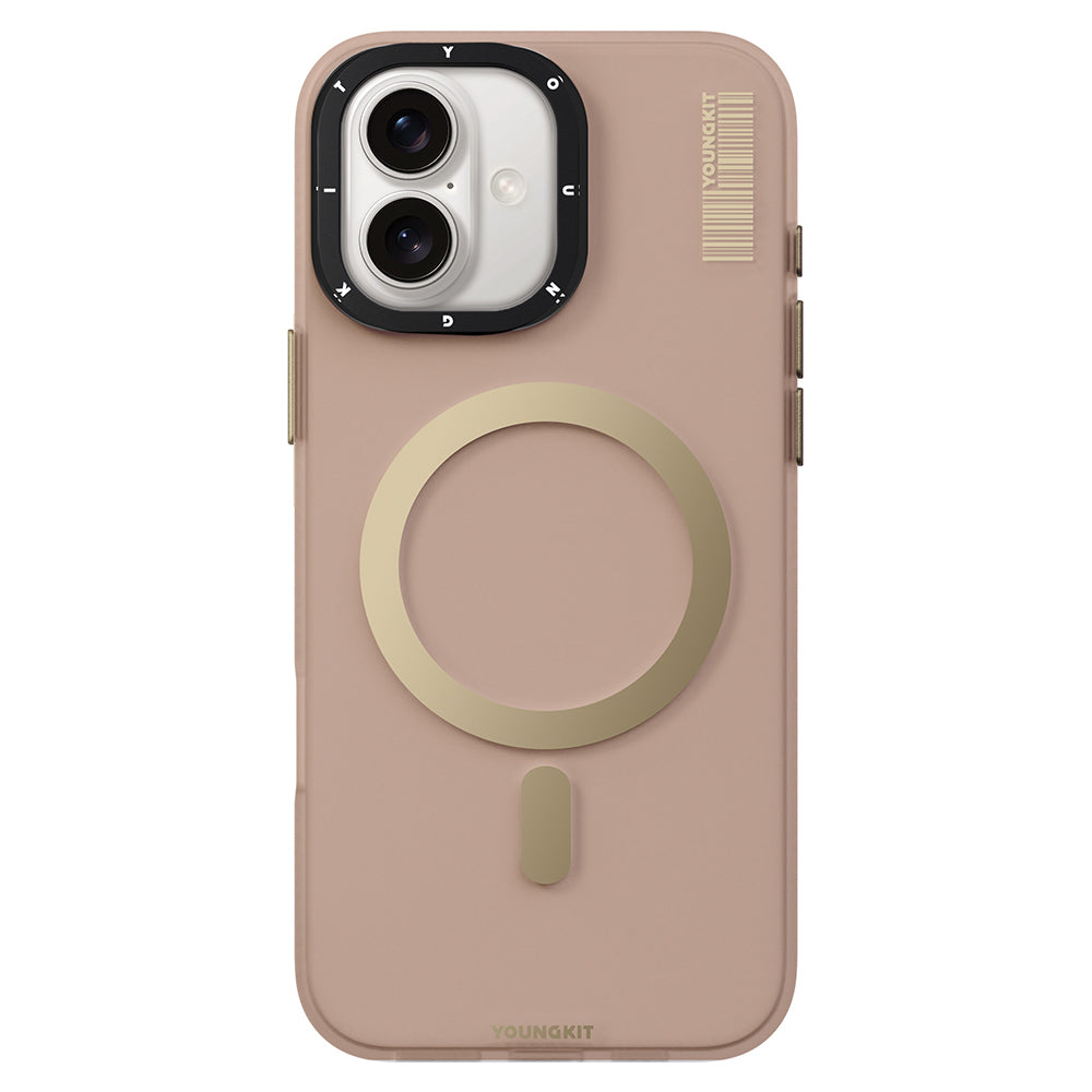 __vg|Gold|0|6942288421303-01|Apple iPhone 16 Kılıf MagSafe Şarj Özellikli Youngkit Hidden Sand Serisi Kapak