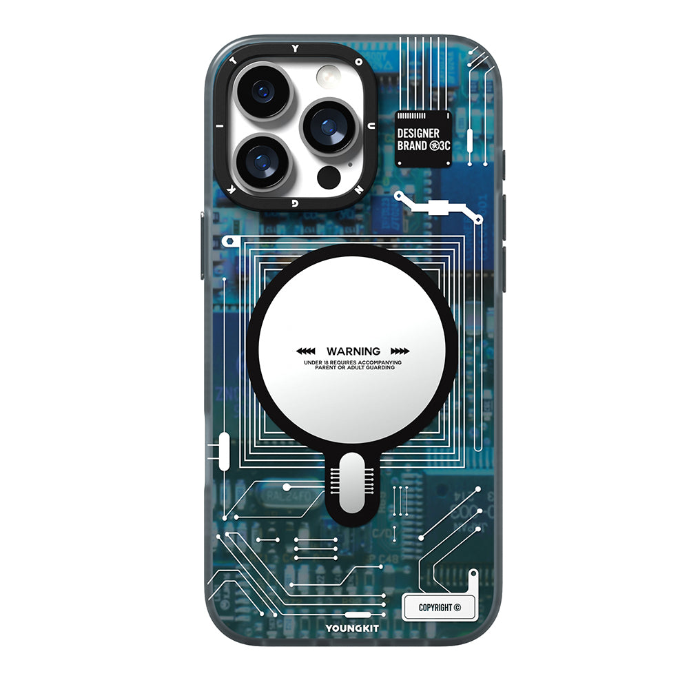 __vg|Mavi|0|6942288423604-01|Apple iPhone 16 Pro Kılıf MagSafe Şarj Özellikli Kamera Denetim Butonlu Youngkit Technology Serisi Kapak