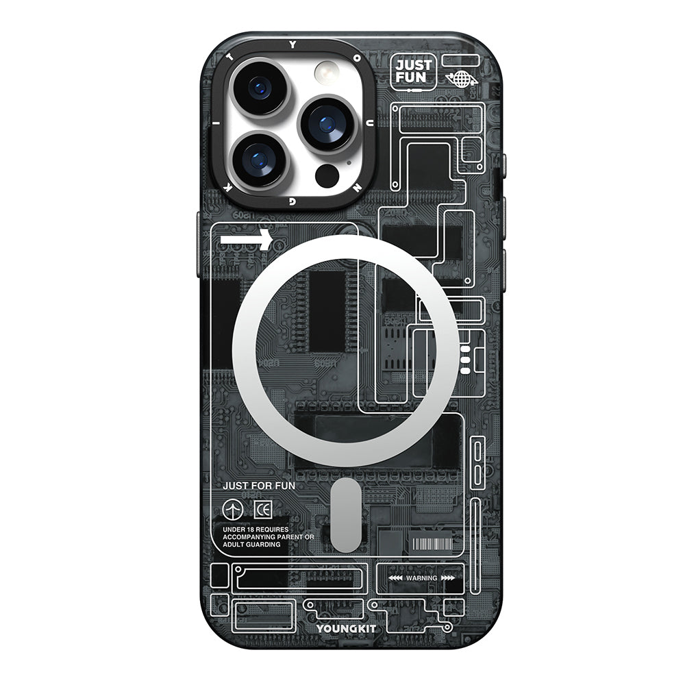 __vg|Gri|0|6942288423635-01|Apple iPhone 16 Pro Max Kılıf MagSafe Şarj Özellikli Kamera Denetim Butonlu Youngkit Technology Serisi Kapak