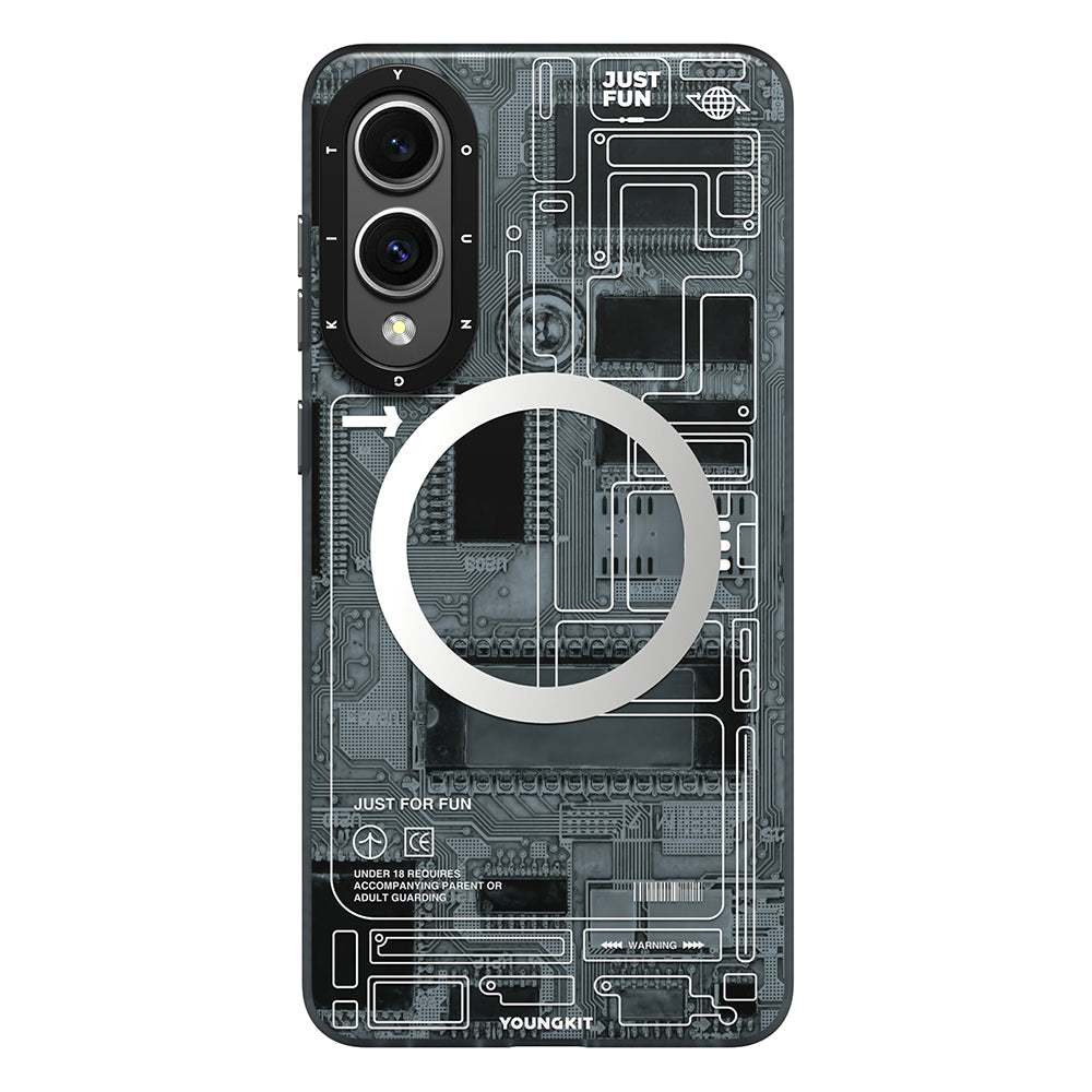 __vg|Gri|0|6942288425035-01|Galaxy S25 Edge Kılıf MagSafe Şarj Özellikli Youngkit Technology Serisi Kapak