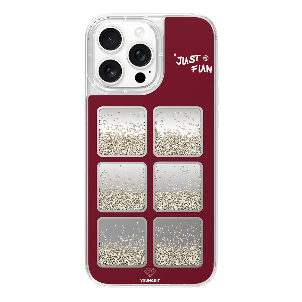 __vg|Mürdüm|0|6942288430381-01|Apple iPhone 16 Pro Max Kılıf Aynalı ve Boncuklu Tasarım Youngkit Spirit Serisi Kapak
