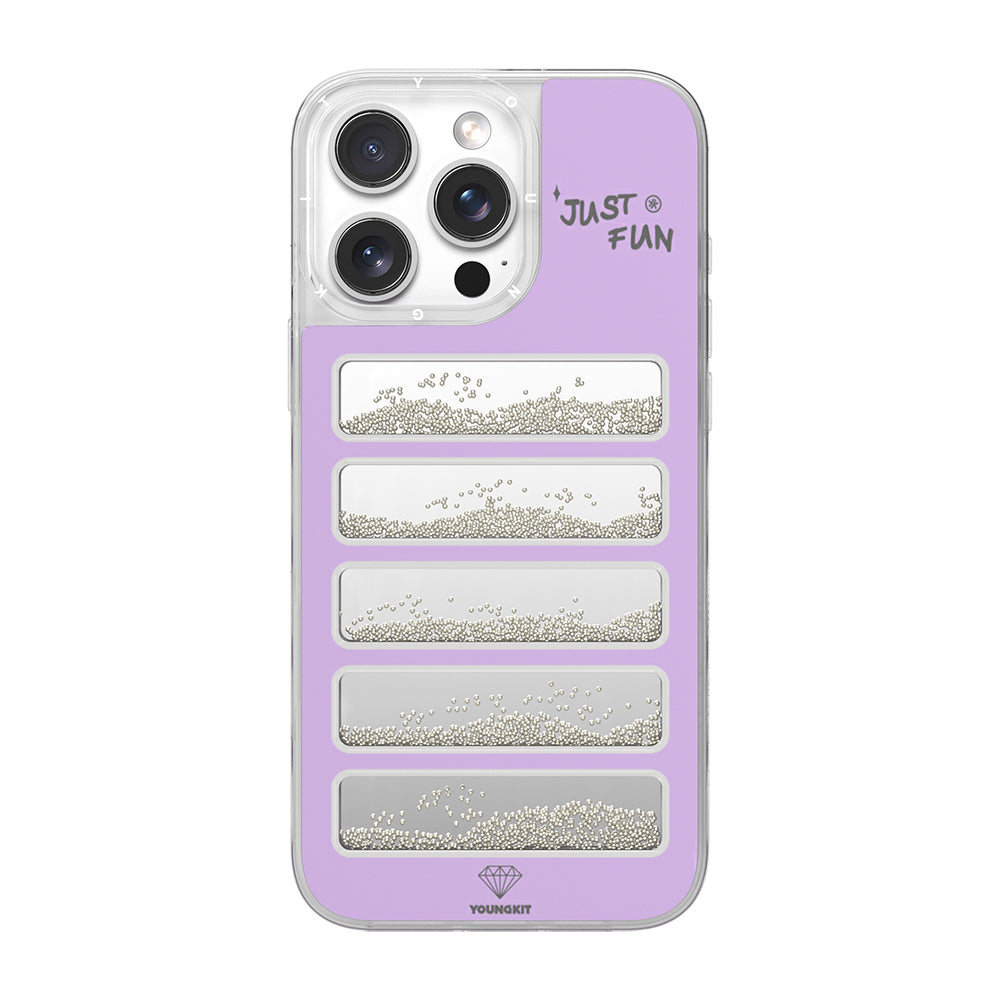 __vg|Mor|0|6942288430442-01|Apple iPhone 16 Pro Max Kılıf Aynalı ve Boncuklu Tasarım Youngkit Jump Serisi Kapak