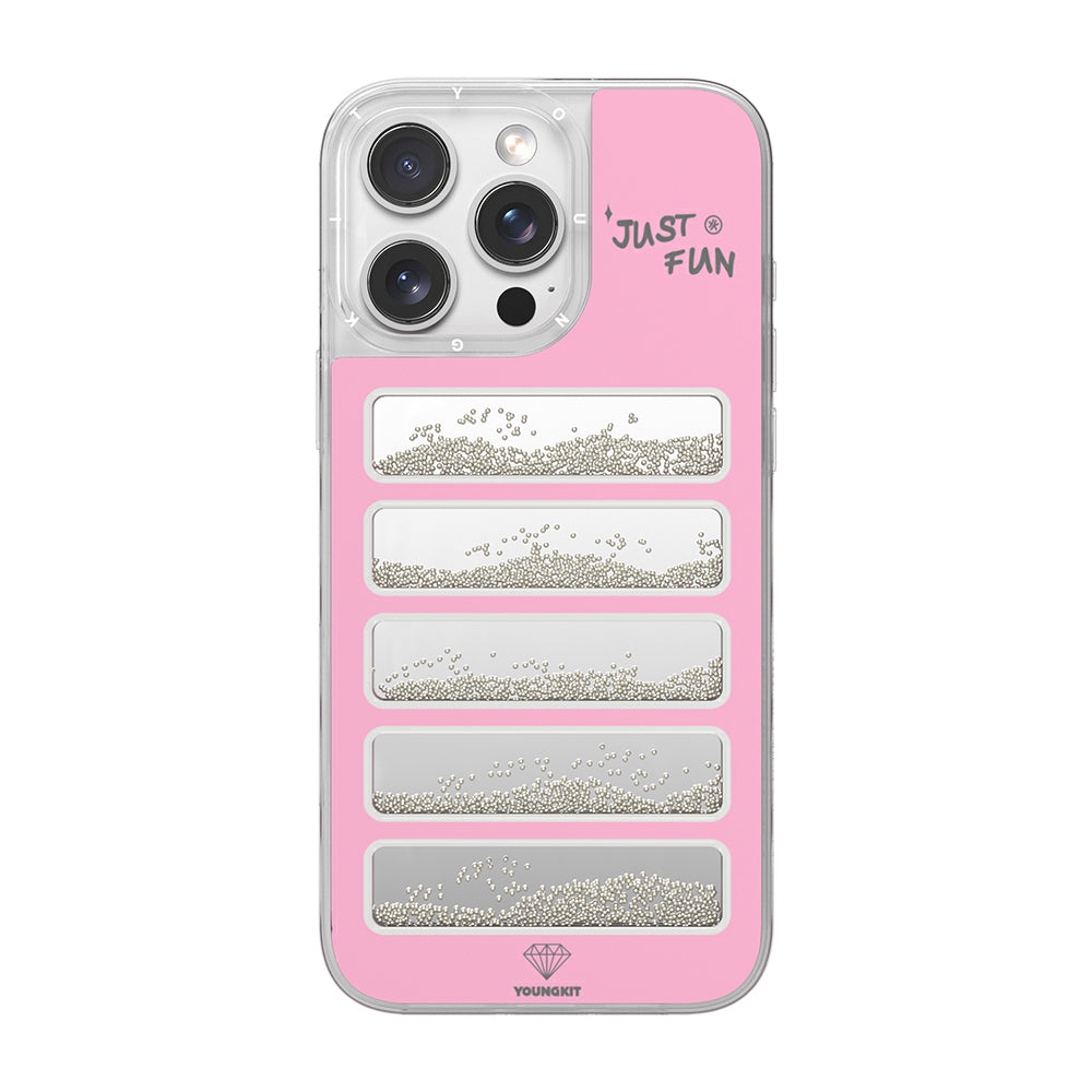 __vg|Pembe|0|6942288430466-01|Apple iPhone 16 Pro Max Kılıf Aynalı ve Boncuklu Tasarım Youngkit Jump Serisi Kapak