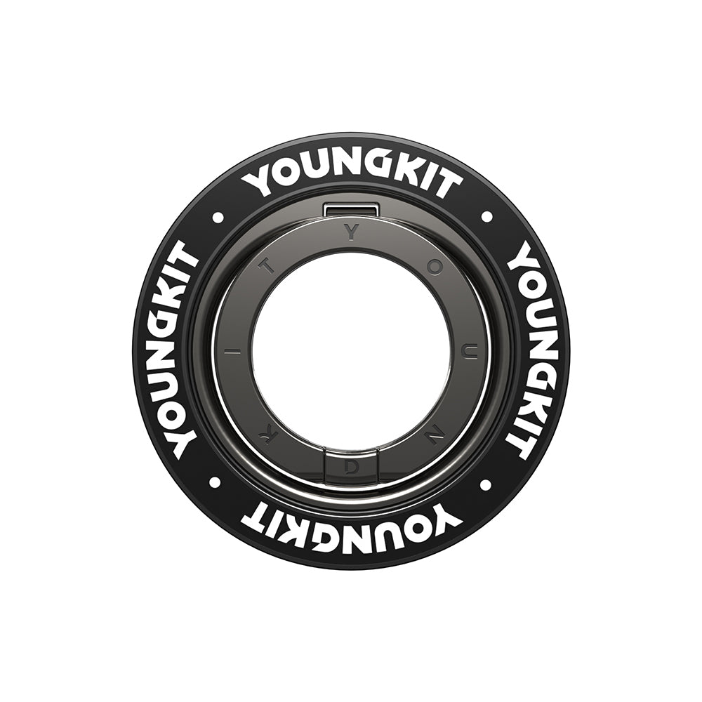 __vg|Siyah|0|6942288431869-01|Youngkit Magnetik 360 Derece Dönebilen Double Ring Serisi Parmak Ring Stand