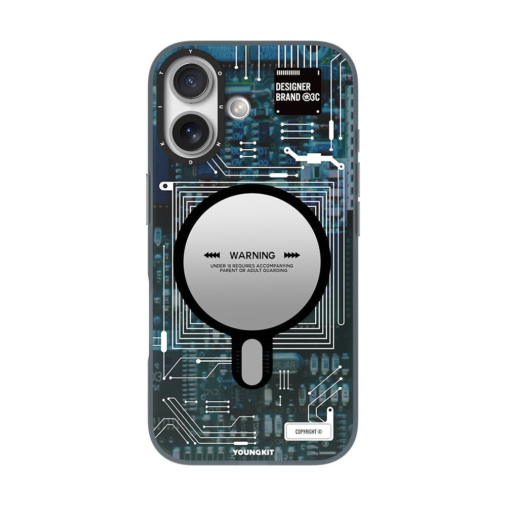 __vg|Mavi|0|6942288442605-01|Apple iPhone 17 Kılıf MagSafe Şarj Özellikli Kamera Denetim Butonlu Youngkit Technology Serisi Kapak
