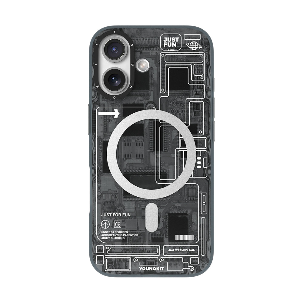 __vg|Siyah|0|6942288442643-01|Apple iPhone 17 Kılıf MagSafe Şarj Özellikli Kamera Denetim Butonlu Youngkit Technology Serisi Kapak