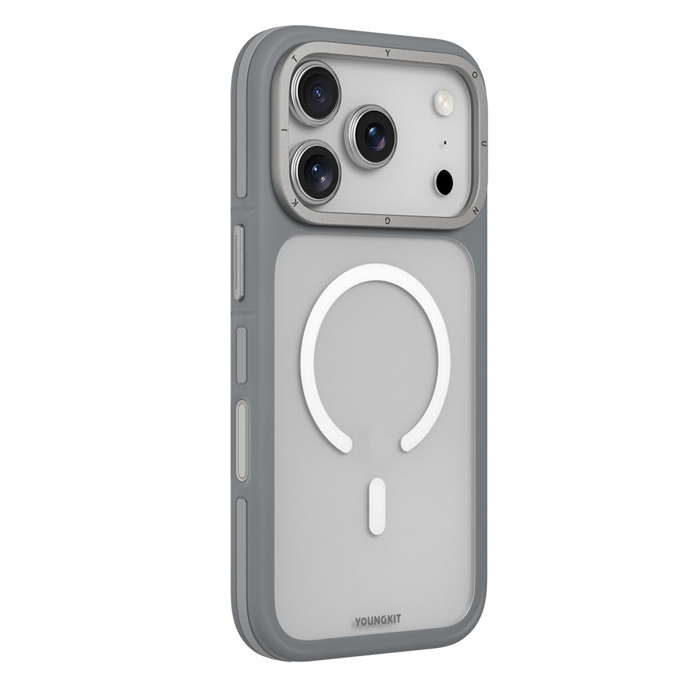 __vg|Gri|0|6942288442896-01|Apple iPhone 17 Pro Max Kılıf MagSafe Şarj Özellikli Youngkit Rock Sand Serisi Kapak