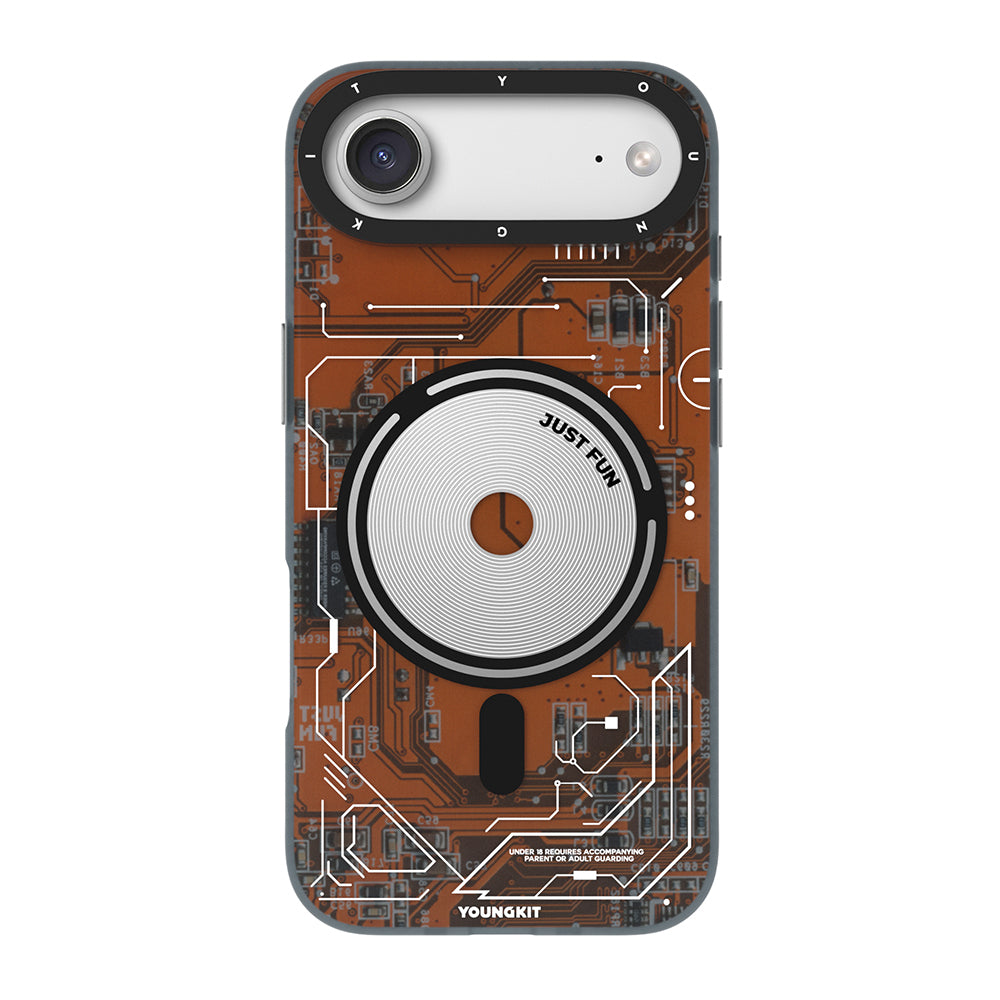__vg|Turuncu|0|6942288443664-01|Apple iPhone 17 Air Kılıf MagSafe Şarj Özellikli Kamera Denetim Butonlu Youngkit Technology Serisi Kapak