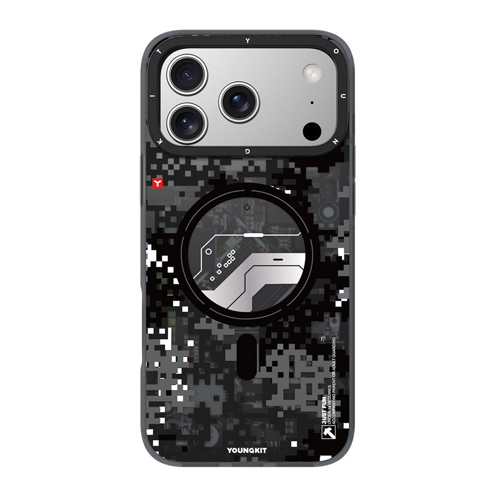 __vg|Siyah|0|6942288450433-01|Apple iPhone 17 Pro Kılıf MagSafe Şarj Özellikli Youngkit Camouflage Sykell Serisi Kapak
