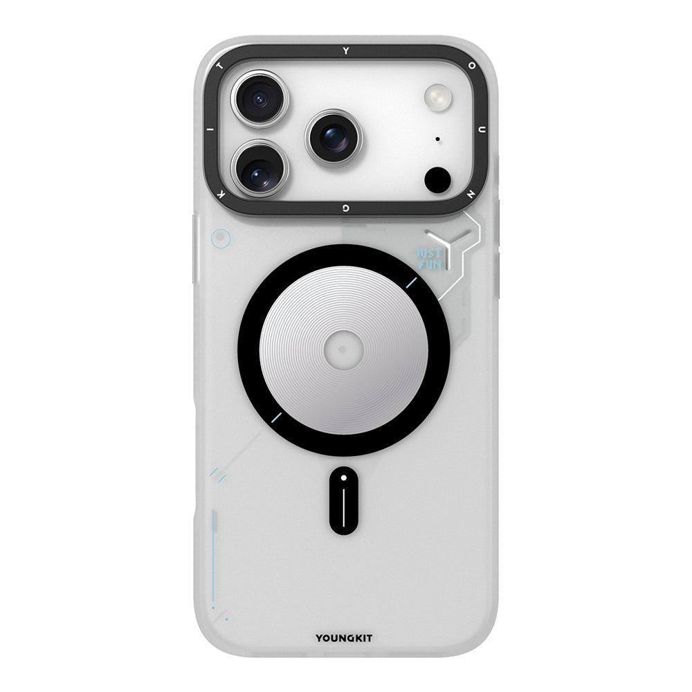 __vg|Gri|0|6942288450785-01|Apple iPhone 17 Pro Max Kılıf MagSafe Şarj Özellikli Disk Desenli Youngkit Disc Battle Kapak
