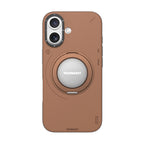 __vg|Kahverengi|0|6942288452130-01|Apple iPhone 17 Kılıf MagSafe Şarj Özellikli 360 Derece Standlı Basit Mat Deri Desenli Youngkit Tech Leather Serisi Kapak