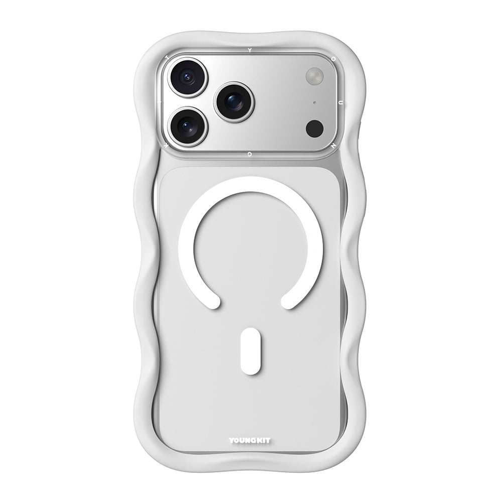 __vg|Beyaz|0|6942288453984-01|Apple iPhone 17 Pro Max Kılıf MagSafe Şarj Özellikli Youngkit Wave Clear Serisi Kapak