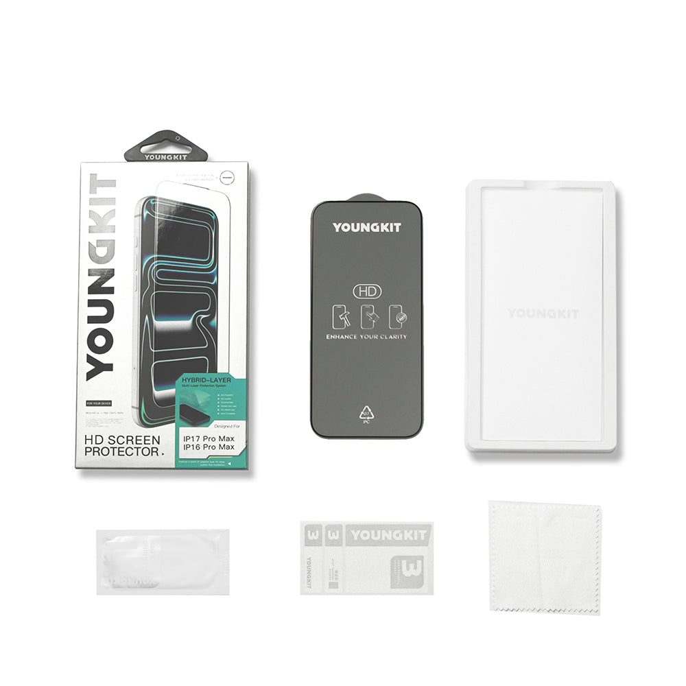 __vg|Şeffaf|5|6942288454073-06|Apple iPhone 16 Pro Youngkit 2.5D Parmak İzi Bırakmayan 0.33mm Temperli Cam Ekran Koruyucu