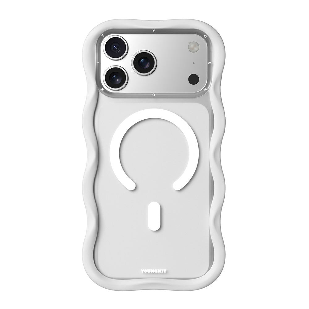 __vg|Beyaz|0|6942288456121-01|Apple iPhone 17 Pro Max Kılıf MagSafe Şarj Özellikli Youngkit Wave Matte Serisi Kapak