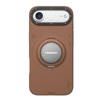 __vg|Kahverengi|0|6942288457456-01|Apple iPhone 17 Air Kılıf MagSafe Şarj Özellikli 360 Derece Standlı Basit Mat Deri Desenli Youngkit Tech Leather Serisi Kapak