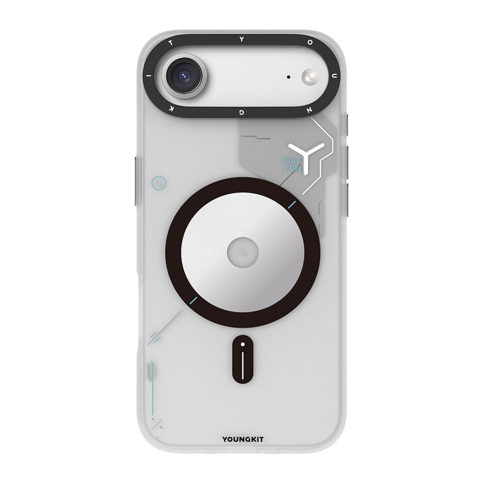 __vg|Gri|0|6942288458446-01|Apple iPhone 17 Air Kılıf MagSafe Şarj Özellikli Disk Desenli Youngkit Disc Battle Kapak