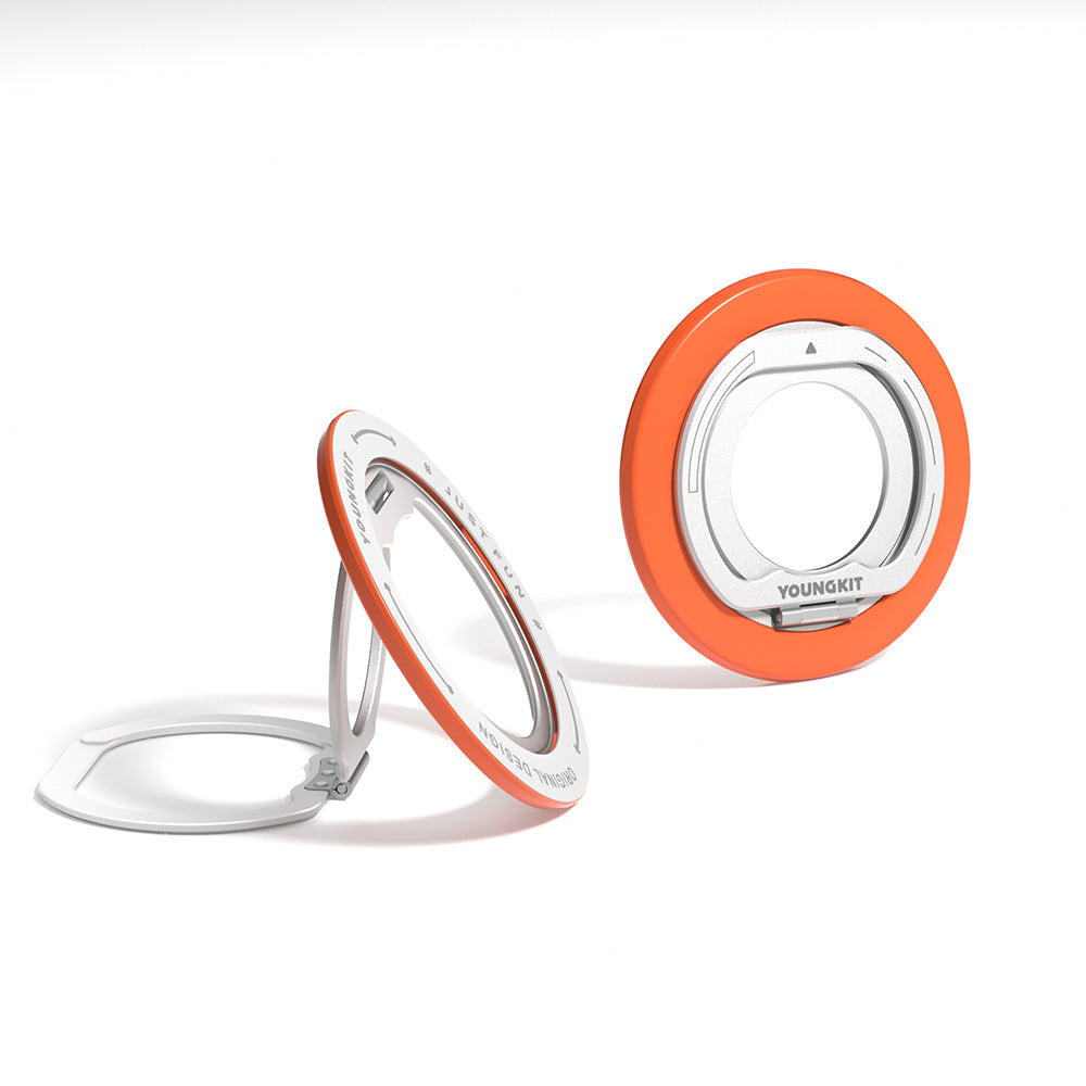 __vg|Turuncu|1|6942288471445-02|Youngkit Magnetik 360 Derece Dönebilen Dual Fold Rotating Serisi Parmak Ring Stand