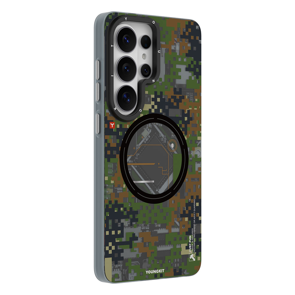__vg|Yeşil|1|6942288476174-02|Galaxy S26 Ultra Kılıf MagSafe Şarj Özellikli Youngkit Camouflage Sykell Serisi Kapak