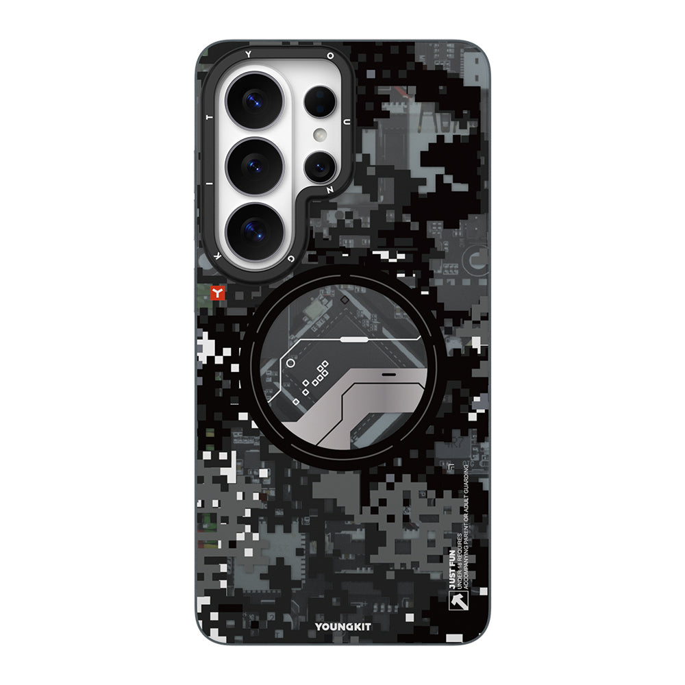 __vg|Siyah|0|6942288476181-01|Galaxy S26 Ultra Kılıf M-Safe Şarj Özellikli Youngkit Camouflage Sykell Serisi Kapak