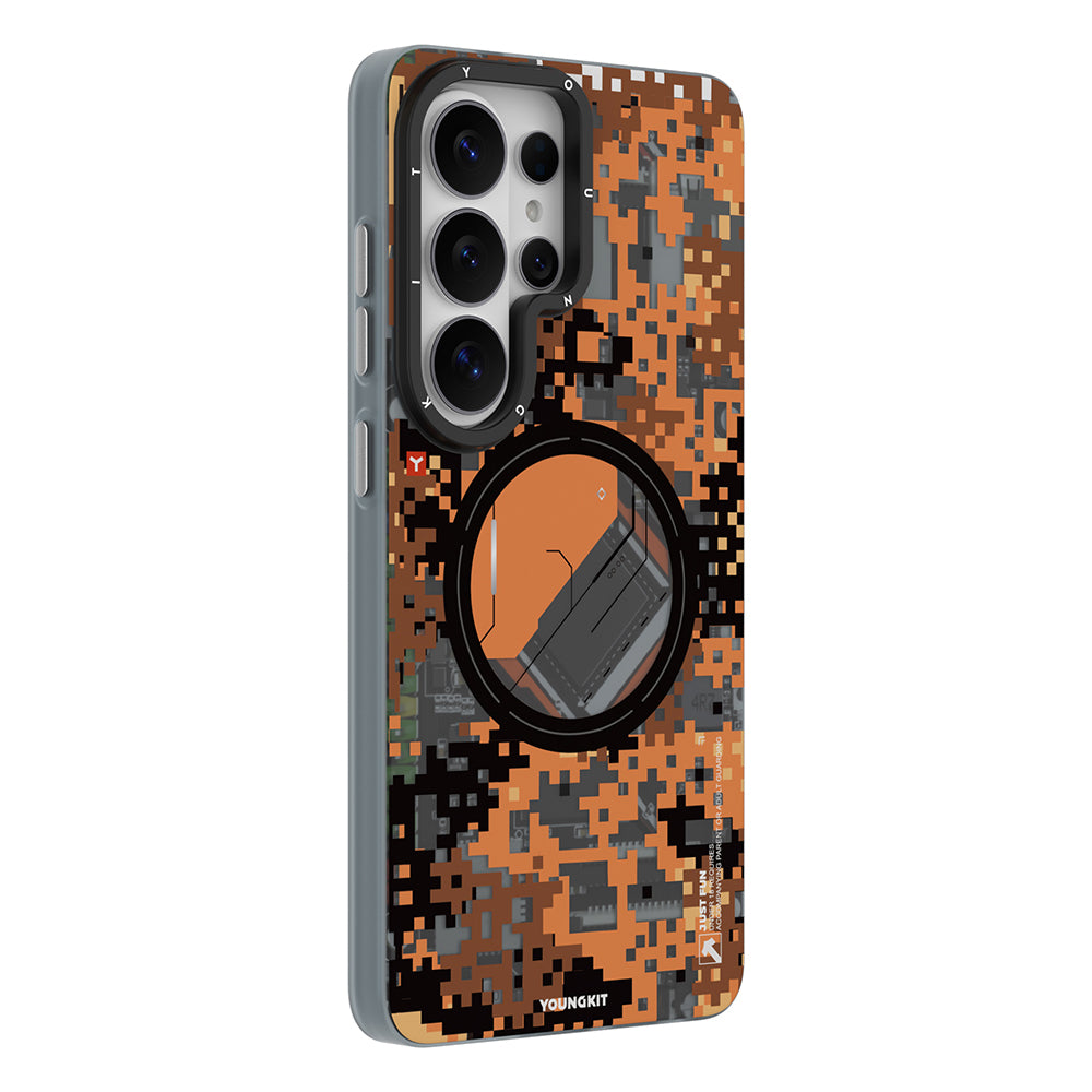 __vg|Turuncu|1|6942288476198-02|Galaxy S26 Ultra Kılıf MagSafe Şarj Özellikli Youngkit Camouflage Sykell Serisi Kapak