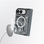 Apple iPhone Duo Kılıf MagSafe Şarj Özellikli Kamera Denetim Butonlu Youngkit Technology Serisi Kapak - Gri