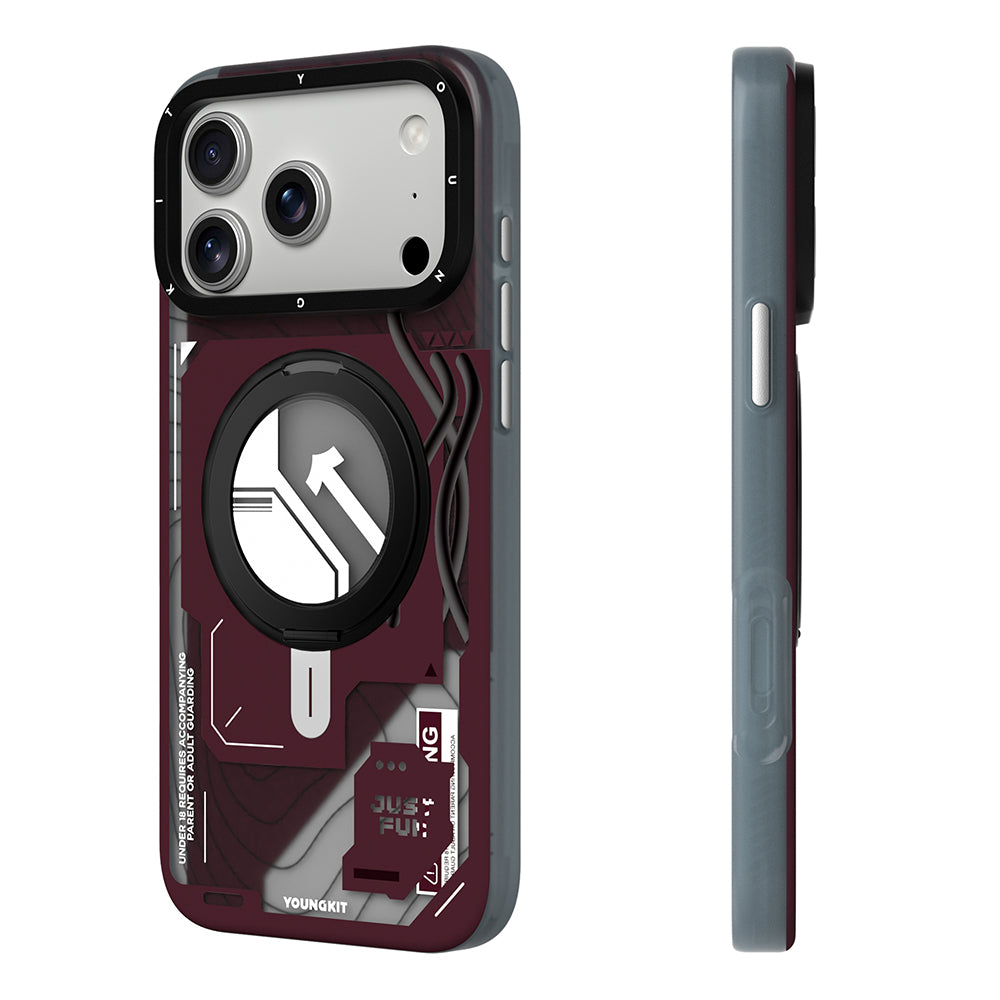 __vg|Bordo|2|6942288488436-03|Apple iPhone 17 Pro Kılıf MagSafe Şarj Özellikli Youngkit Starship Serisi Kapak