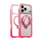 Apple iPhone 17 Pro Max Kılıf Wiwu AS-204 AeroShield Aurora Ultra Serisi MagSafe Şarj Özellikli Airbag Tasarımlı Standlı Kapak - Pembe