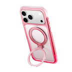 Apple iPhone 17 Pro Max Kılıf Wiwu AS-204 AeroShield Aurora Ultra Serisi MagSafe Şarj Özellikli Airbag Tasarımlı Standlı Kapak - Pembe