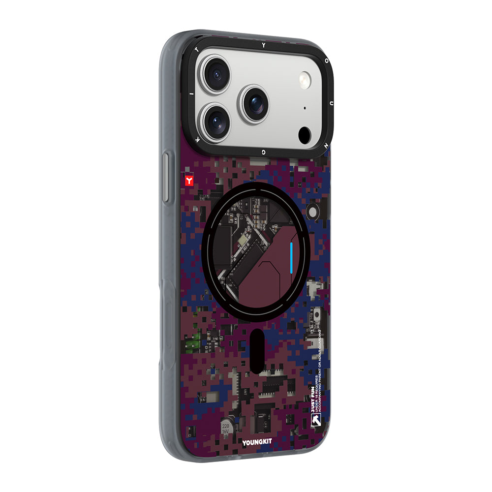 __vg|Bordo|2|6942288493607-03|Apple iPhone 17 Pro Kılıf MagSafe Şarj Özellikli Youngkit Camouflage Sykell Serisi Kapak
