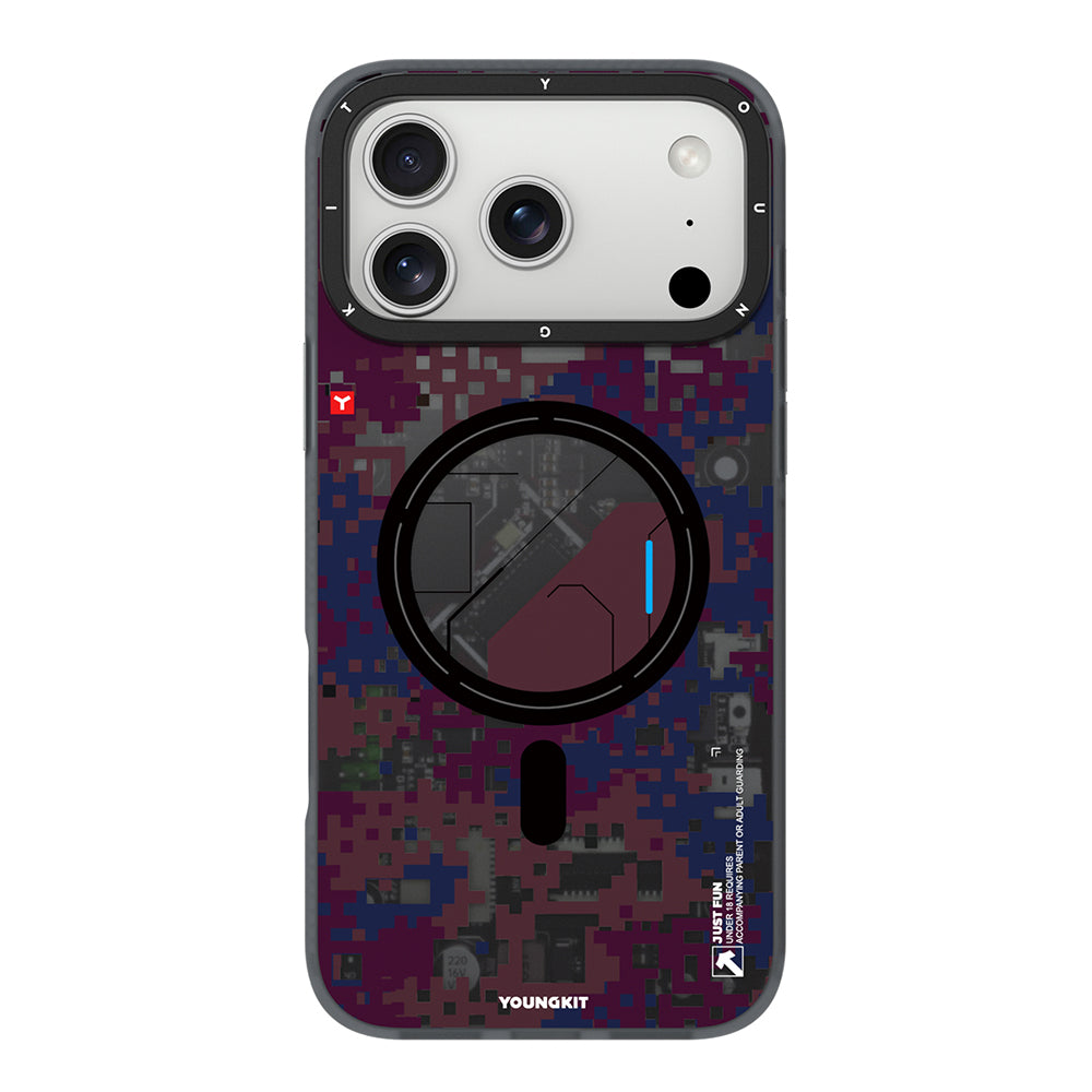 __vg|Bordo|0|6942288493614-01|Apple iPhone 17 Pro Max Kılıf MagSafe Şarj Özellikli Youngkit Camouflage Sykell Serisi Kapak
