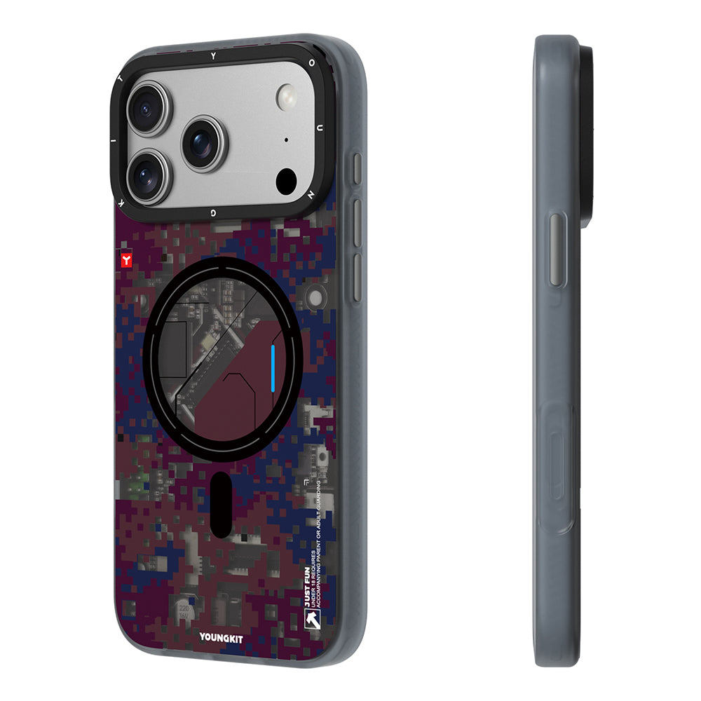 __vg|Bordo|2|6942288493614-03|Apple iPhone 17 Pro Max Kılıf MagSafe Şarj Özellikli Youngkit Camouflage Sykell Serisi Kapak
