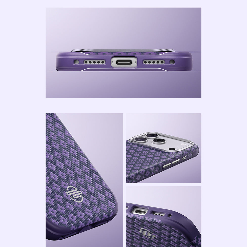 __vg|Mor|7|6948005928582-08|Apple iPhone 17 Pro Max Kılıf MagSafe Şarj Özellikli Benks ArmorPro ArmorEdge X9 Serisi Kevlar Karbon Kapak