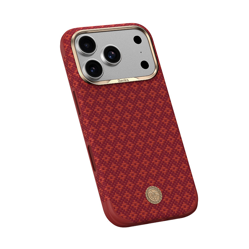 __vg|Kırmızı|1|6948005928599-02|Apple iPhone 17 Pro Max Kılıf MagSafe Şarj Özellikli Benks ArmorPro ArmorEdge X9 Serisi Kevlar Karbon Kapak