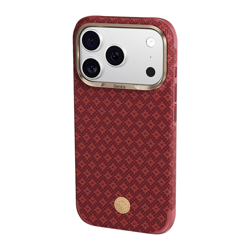 __vg|Kırmızı|2|6948005928599-03|Apple iPhone 17 Pro Max Kılıf MagSafe Şarj Özellikli Benks ArmorPro ArmorEdge X9 Serisi Kevlar Karbon Kapak