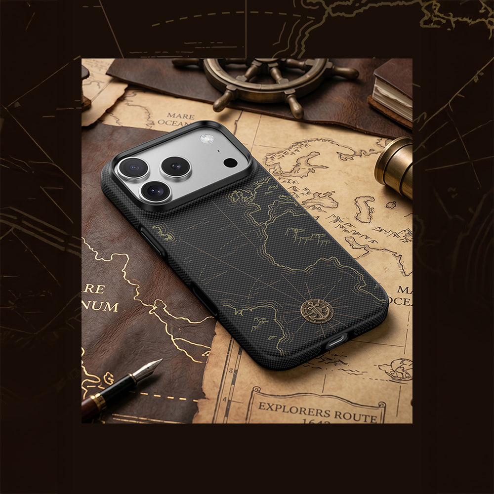 __vg|Siyah|11|6948005928834-12|Apple iPhone 17 Pro Max Kılıf MagSafe Şarj Özellikli Karbon Fiber Tasarımlı Benks ArmorEdge Air Navigator Kevlar Kapak
