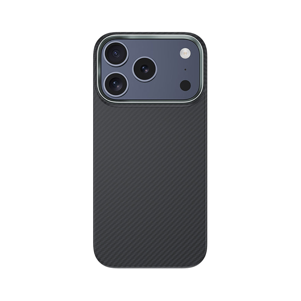 Apple iPhone 18 Pro Kılıf Karbon Fiber MagSafe Şarj Özellikli Benks Armor Air Yükseltimiş Kamera Çerçevesi C1 600D Kevlar Kapak - Siyah