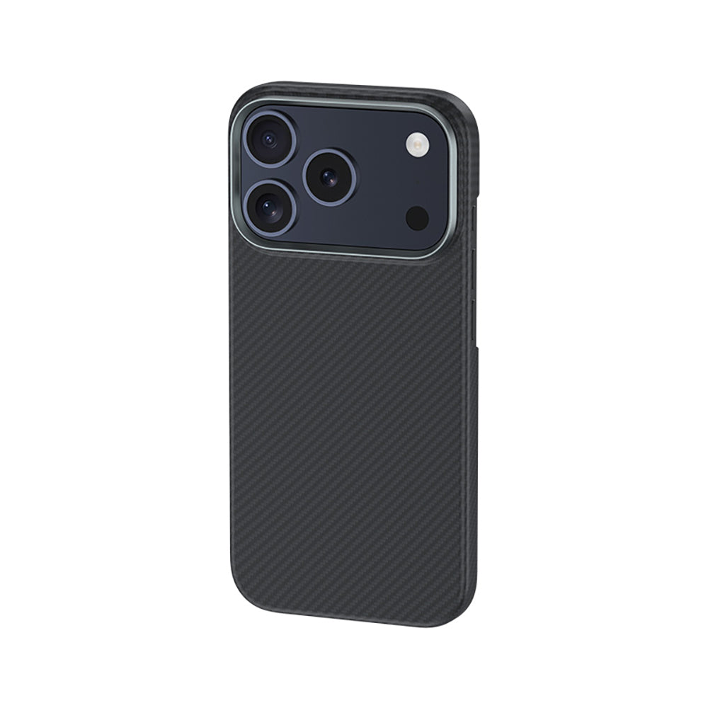 Apple iPhone 18 Pro Kılıf Karbon Fiber MagSafe Şarj Özellikli Benks Armor Air Yükseltimiş Kamera Çerçevesi C1 600D Kevlar Kapak - Siyah