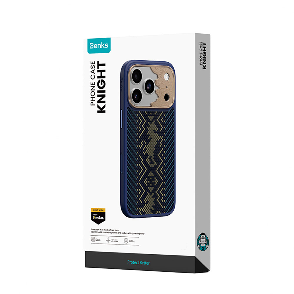__vg|Lacivert|3|6948005933050-04|Apple iPhone 17 Pro Max Kılıf MagSafe Şarj Özellikli Karbon Fiber Tasarımlı Benks Knight ArmorPro Kevlar Kapak